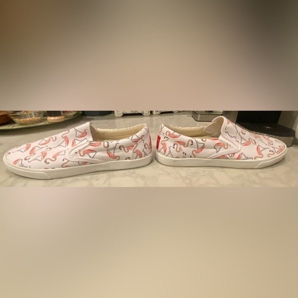 Bucket Feet Flamingo Slide On Canvas Shoes 8 - Picture 2 of 12